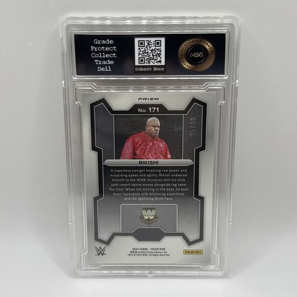 2024 Panini Prizm WWE - Rikishi #171 Orange Prizm /99 Graded 9 Mint Short Print - Picture 2 of 3
